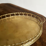 Vintage brass bamboo serving platter