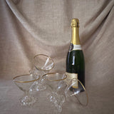 Set of 5 Anchor Hocking Boopie glasses with gold rims