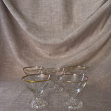 Set of 5 Anchor Hocking Boopie glasses with gold rims