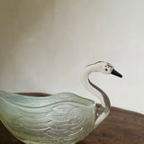 Vintage glass swan dish