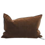 Vintage velvet lumbar in Havane