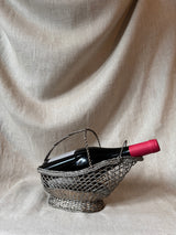 Vintage French silver-plated wine basket