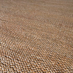 a chunky braided jute rug with ombre caramel tones