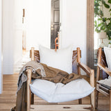 Washed Linen Throw in Havane/Givré